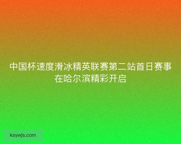 中国杯速度滑冰精英联赛第二站首日赛事在哈尔滨精彩开启